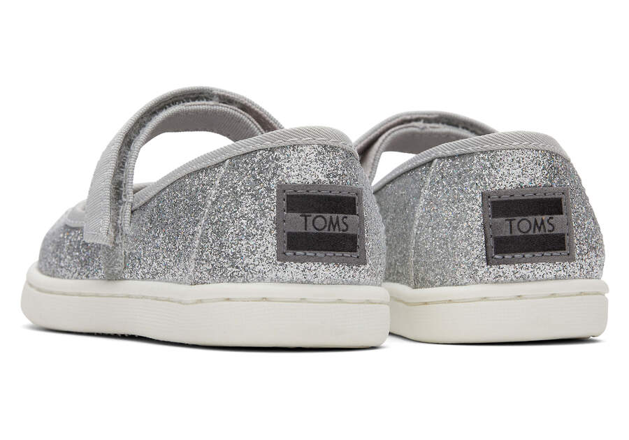 Tiny Mary Jane Silver Toddler Shoe Back View Opens in a modal
