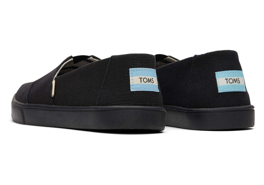 Alpargata Cupsole All Black Heritage Canvas Slip On Back View Opens in a modal