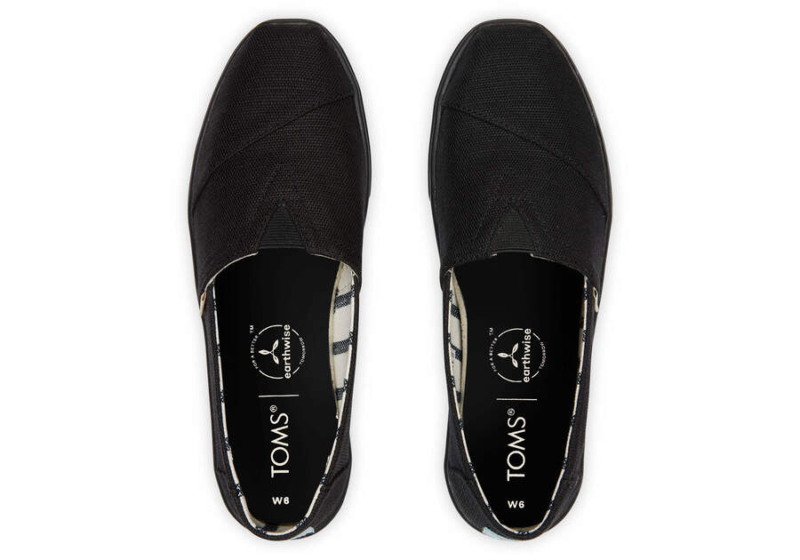 Alpargata Cupsole All Black Heritage Canvas Slip On Top View Opens in a modal