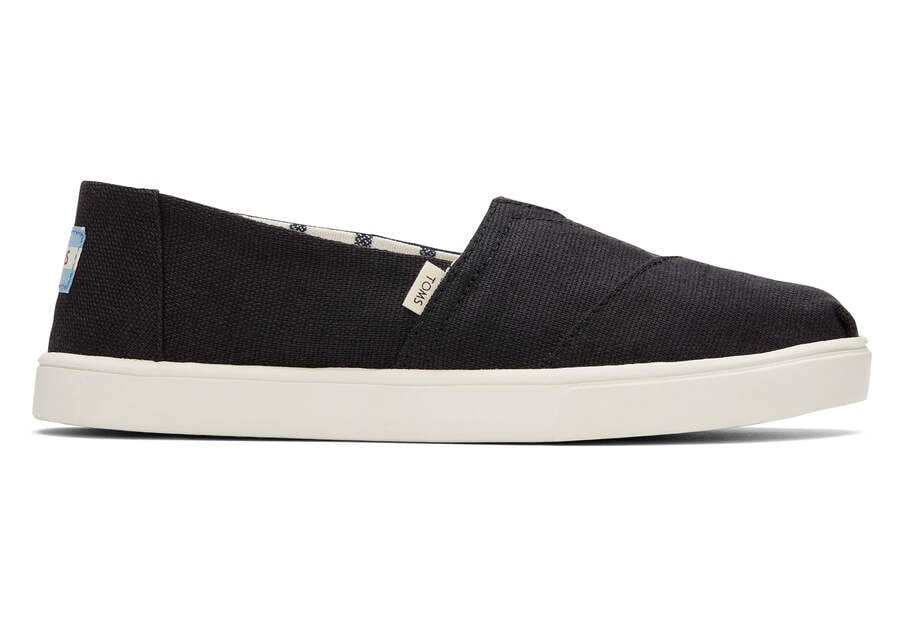 Alpargata Cupsole Black Heritage Canvas Slip On Side View Opens in a modal