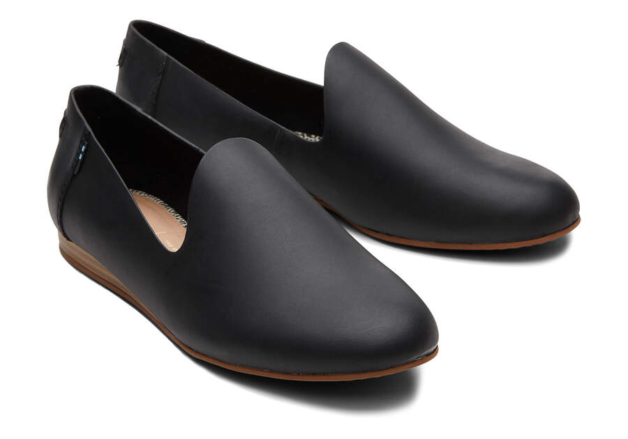 Darcy Black Leather Flat Front View Opens in a modal