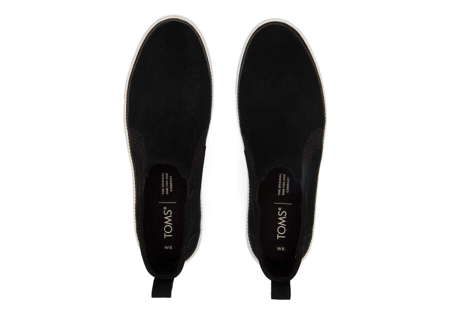 Bryce Black Suede Slip On Sneaker Top View Opens in a modal