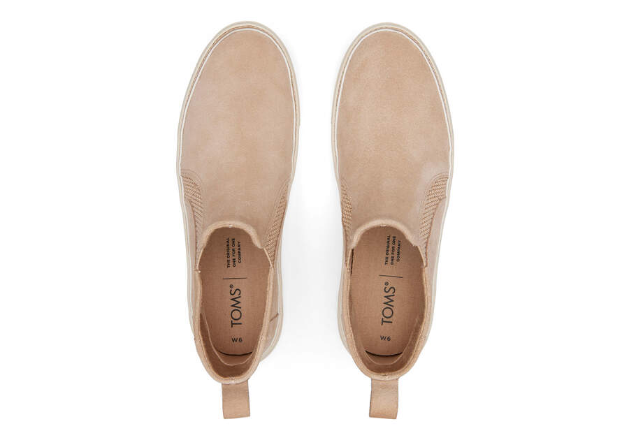 Bryce Sand Suede Slip On Sneaker Top View Opens in a modal