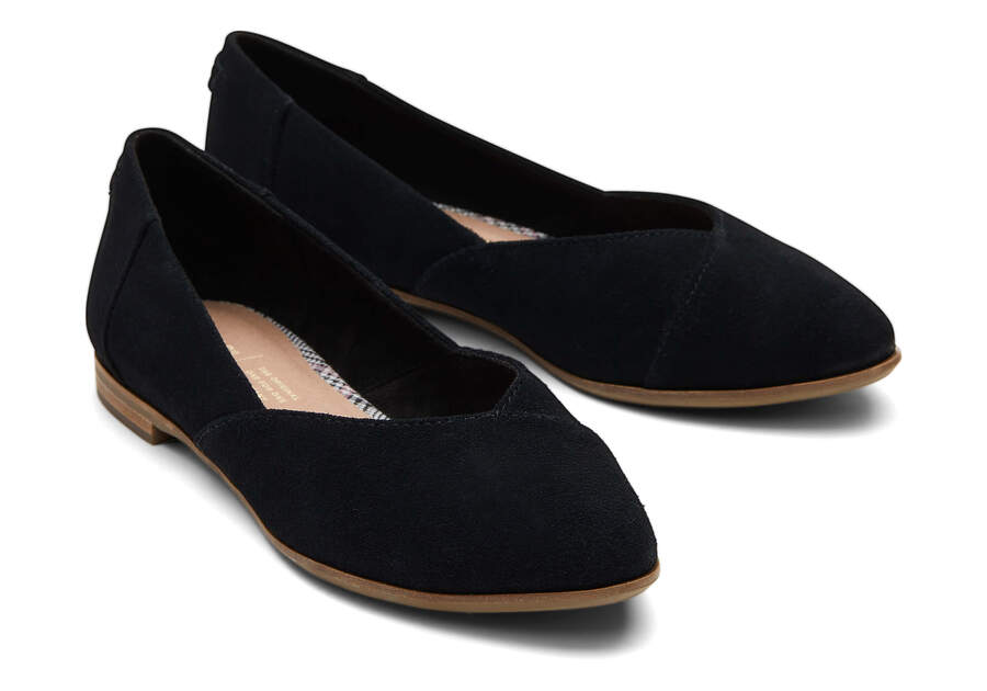 Jutti Neat Black Suede Flat Front View Opens in a modal