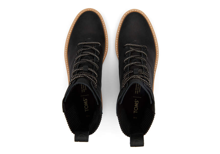 Frankie Black Water Resistant Lace-Up Boot Top View Opens in a modal