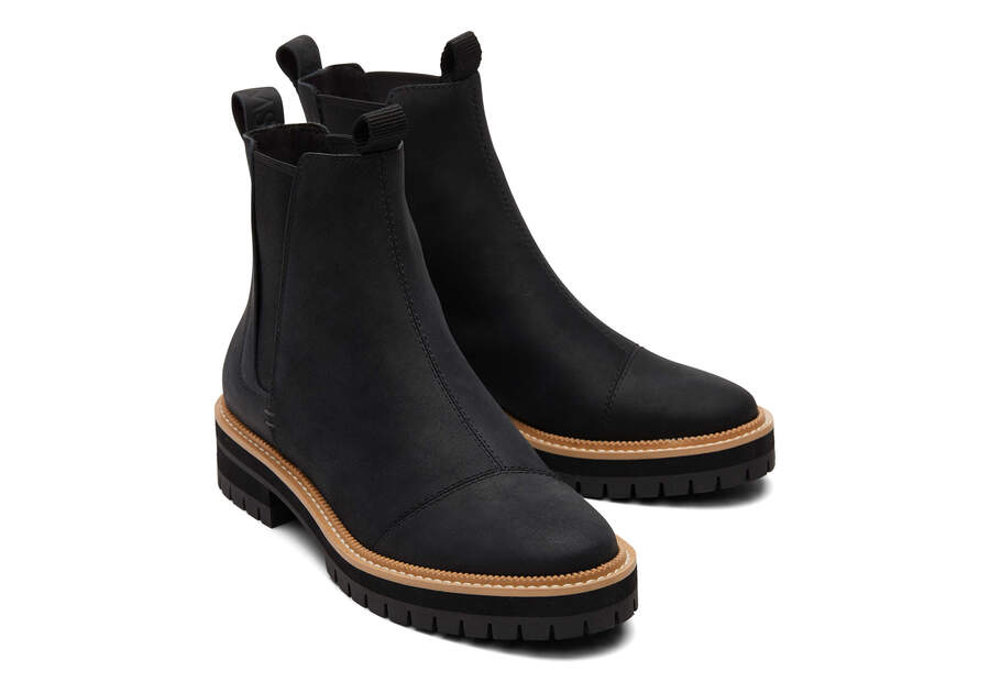 Dakota Black Water Resistant Leather Boot Front View Opens in a modal