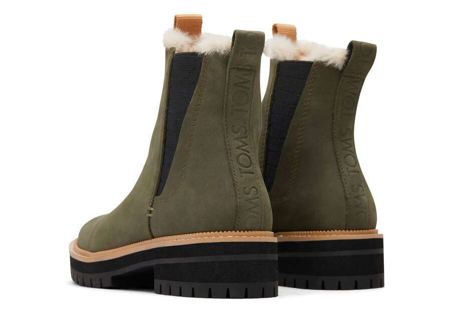 Dakota Olive Water Resistant Boot Back View Opens in a modal