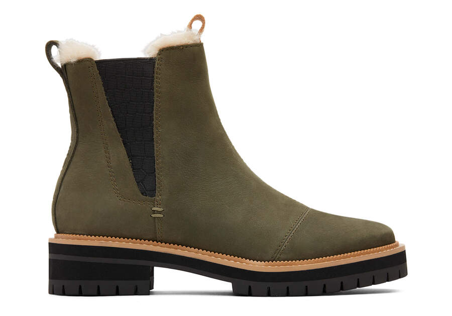 Dakota Olive Water Resistant Boot Side View Opens in a modal