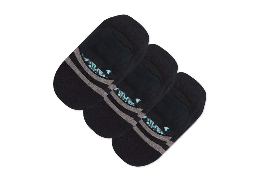 Ultimate No Show Socks Black 3 Pack Front View Opens in a modal