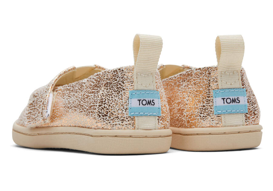 Tiny Alpargata Gold Foil Toddler Shoe Back View Opens in a modal