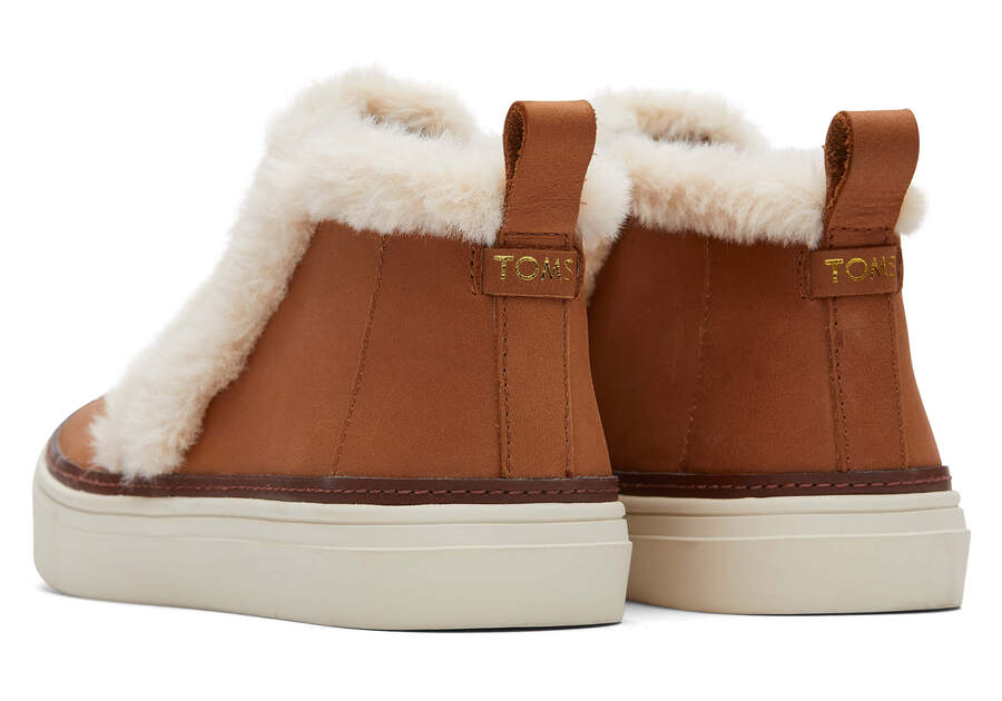 Bryce Brown Leather Faux Fur Slip On Sneaker Back View Opens in a modal