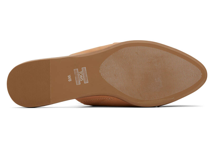 Jade Tan Leather Slip On Flat Bottom Sole View Opens in a modal