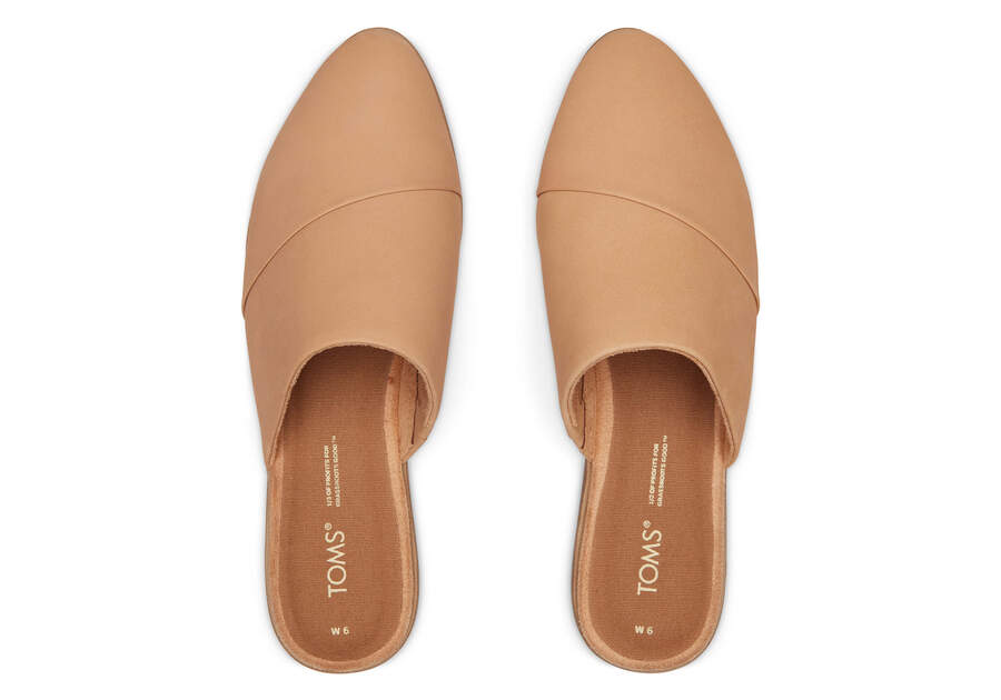 Jade Tan Leather Slip On Flat Top View Opens in a modal