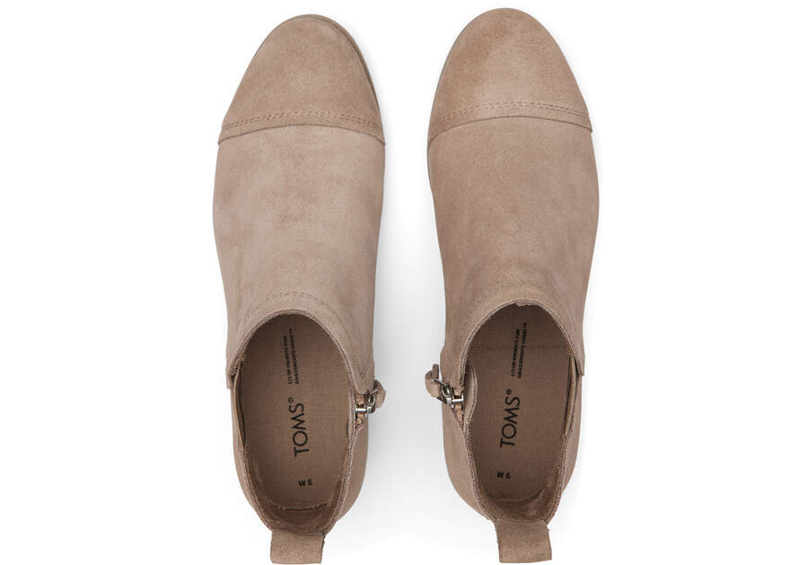 Reese Taupe Suede Ankle Boot Top View Opens in a modal