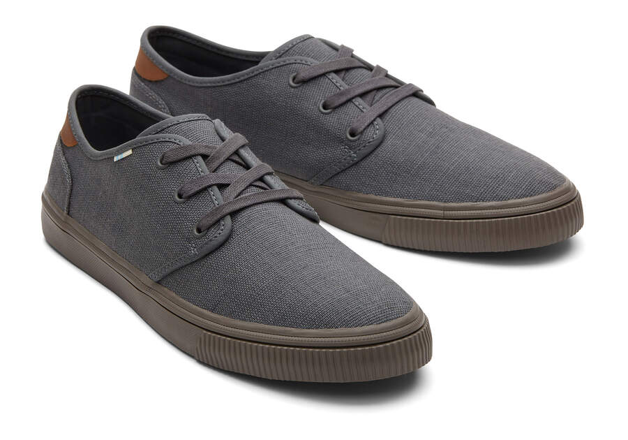 Carlo Graphite Heritage Canvas Lace-Up Sneaker Front View Opens in a modal