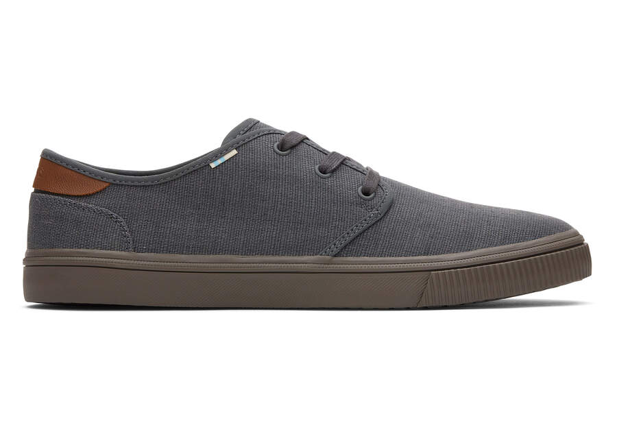 Carlo Graphite Heritage Canvas Lace-Up Sneaker Side View Opens in a modal