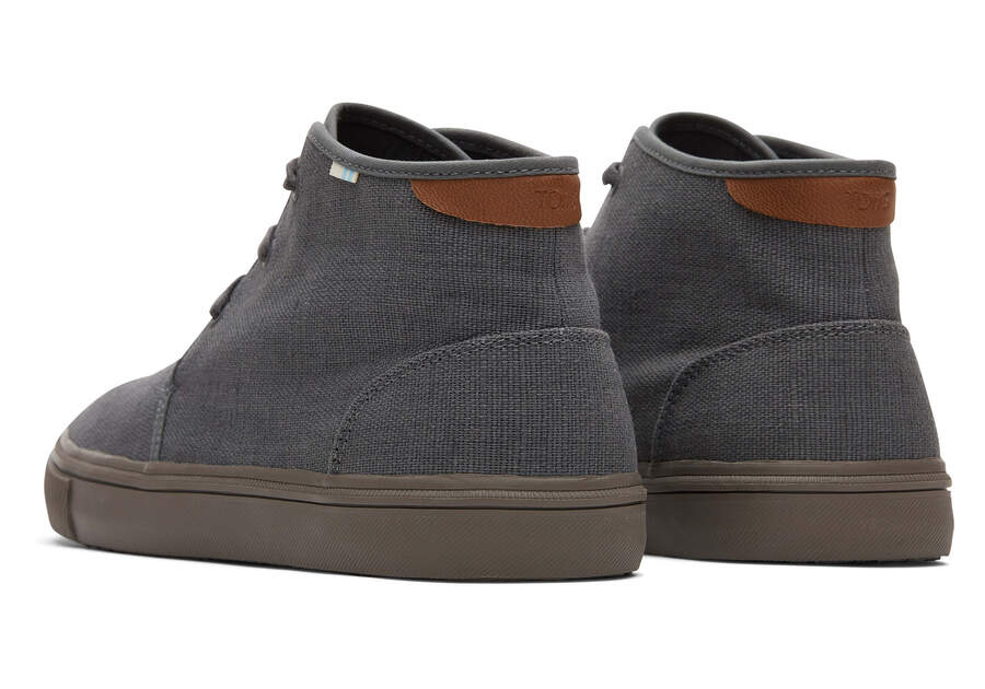 Carlo Mid Graphite Heritage Canvas Lace-Up Sneaker Back View Opens in a modal