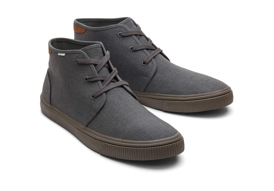 Carlo Mid Graphite Heritage Canvas Lace-Up Sneaker Front View Opens in a modal