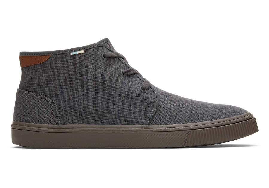 Carlo Mid Graphite Heritage Canvas Lace-Up Sneaker Side View Opens in a modal