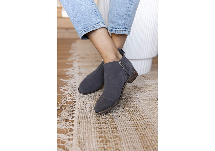 Reese Grey Suede Ankle Boot Additional View 2 Opens in a modal