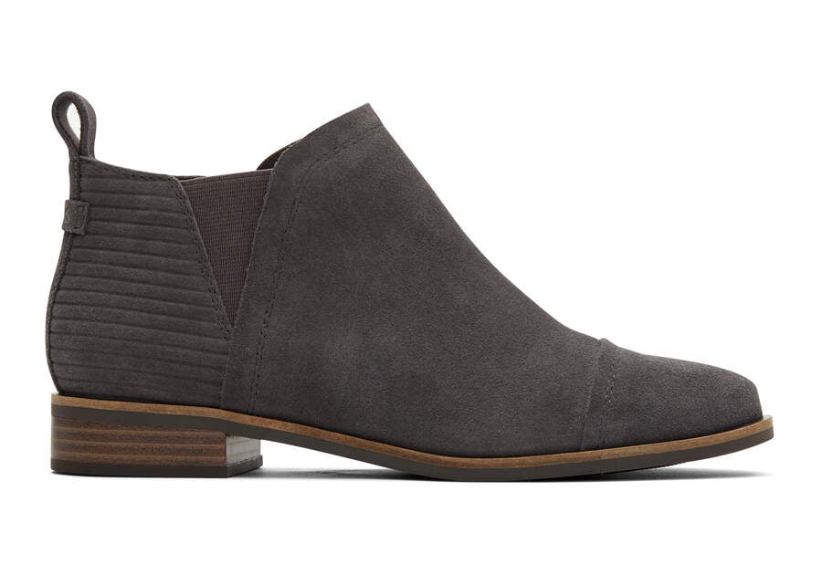 Reese Grey Suede Ankle Boot Side View Opens in a modal