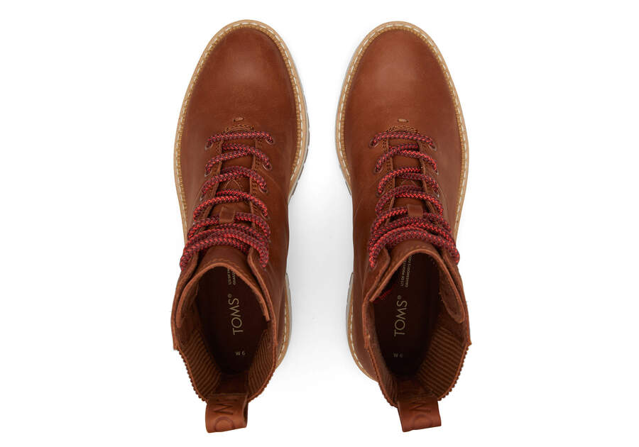 Frankie Brown Water Resistant Lace-Up Boot Top View Opens in a modal