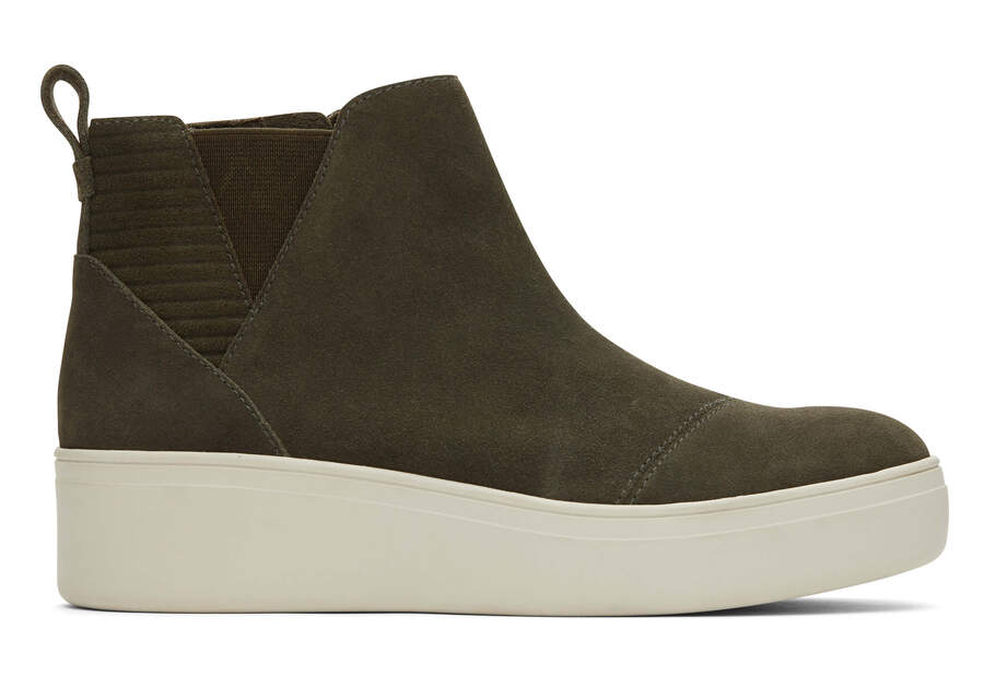 Jamie Olive Suede Slip On Sneaker Side View Opens in a modal