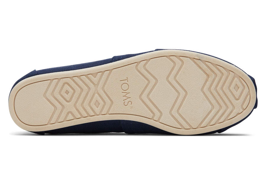 Alpargata Navy Recycled Cotton Wide Width Bottom Sole View Opens in a modal