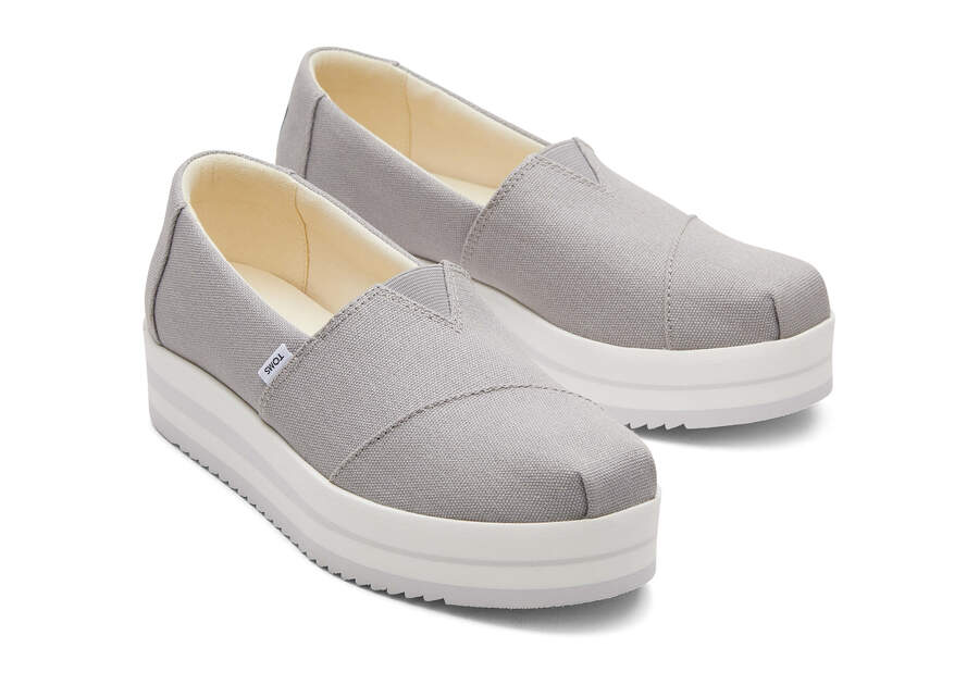 Alpargata Grey Midform Espadrille Front View Opens in a modal
