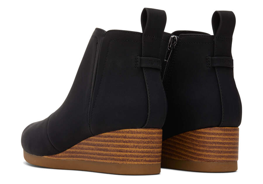 Youth Clare Black Wedge Kids Boot Back View Opens in a modal