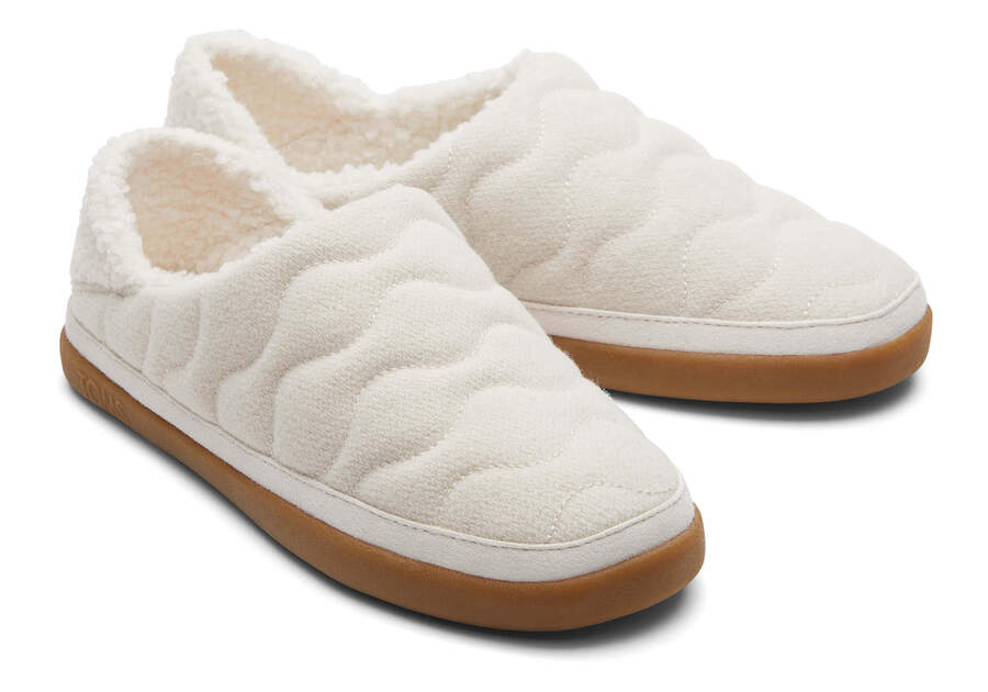 Ezra Light Sand Quilted Convertible Slipper Front View Opens in a modal