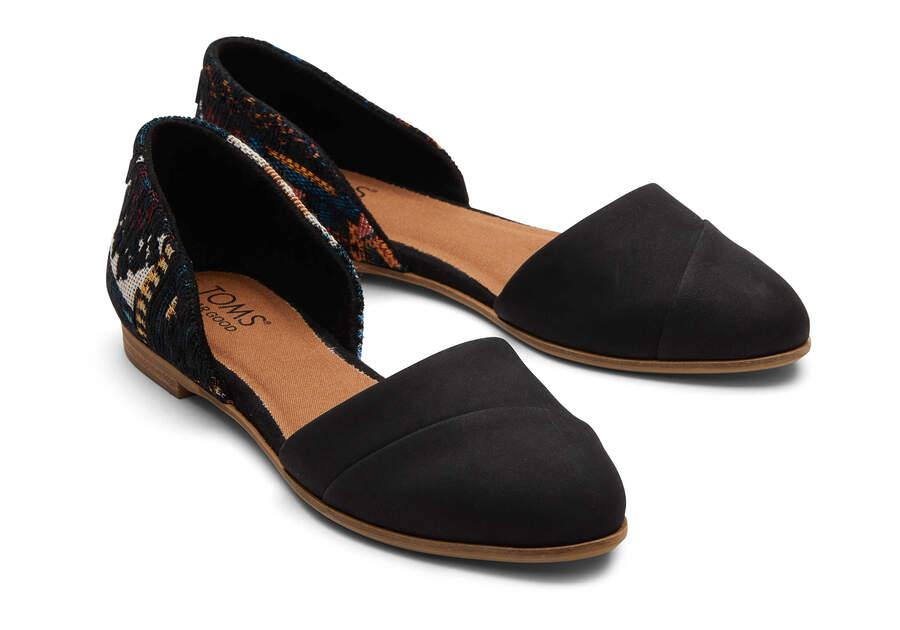 Jutti D'Orsay Black Global Woven Flat Front View Opens in a modal