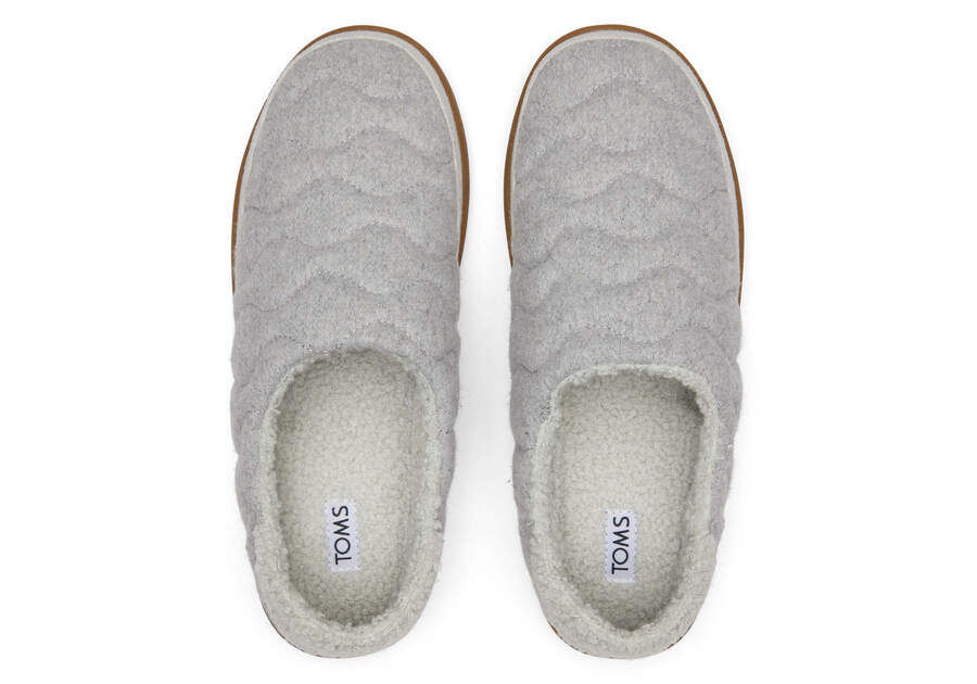Ezra Grey Quilted Convertible Slipper Top View Opens in a modal