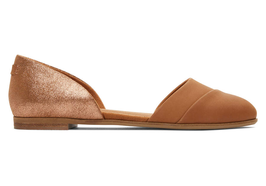 Jutti D'Orsay Tan Leather Flat Side View Opens in a modal