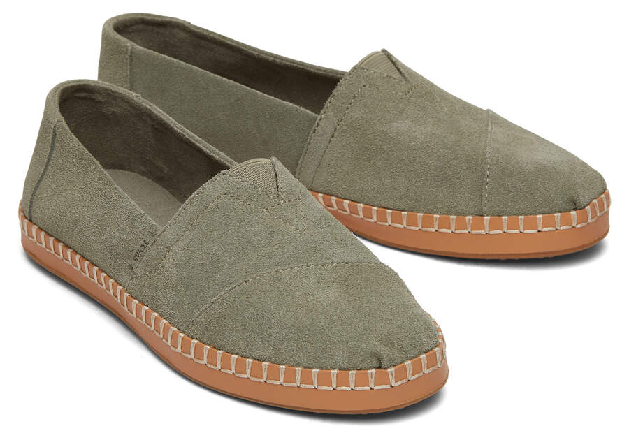 Alpargata Vetiver Suede Leather Wrap Front View Opens in a modal