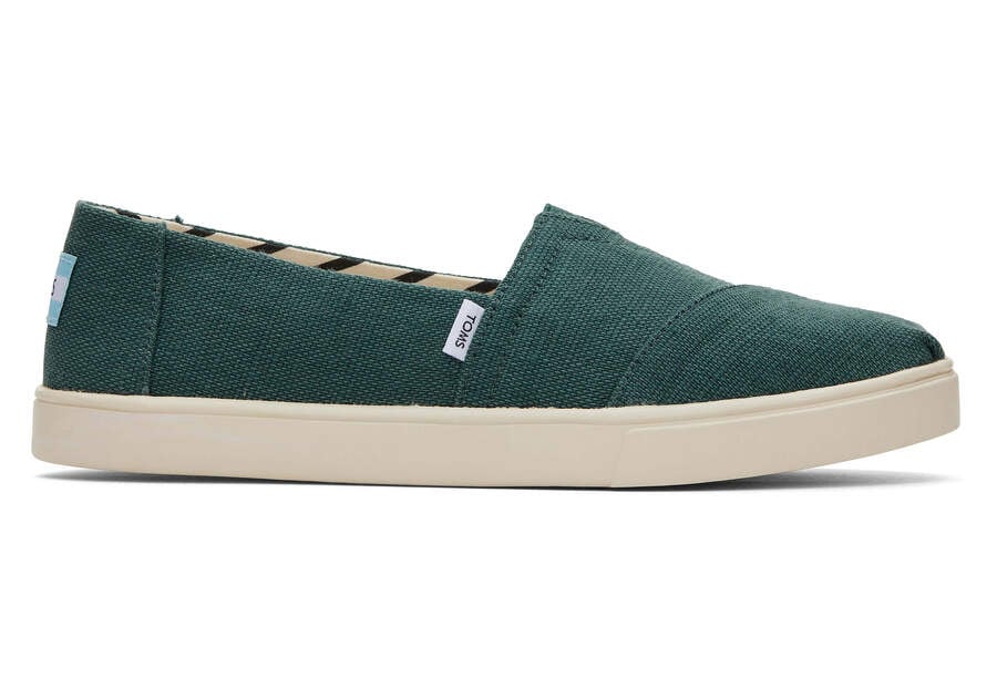Alpargata Cupsole Green Heritage Canvas Slip On Side View Opens in a modal