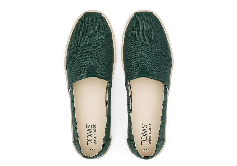 Alpargata Cupsole Green Heritage Canvas Slip On Top View Opens in a modal