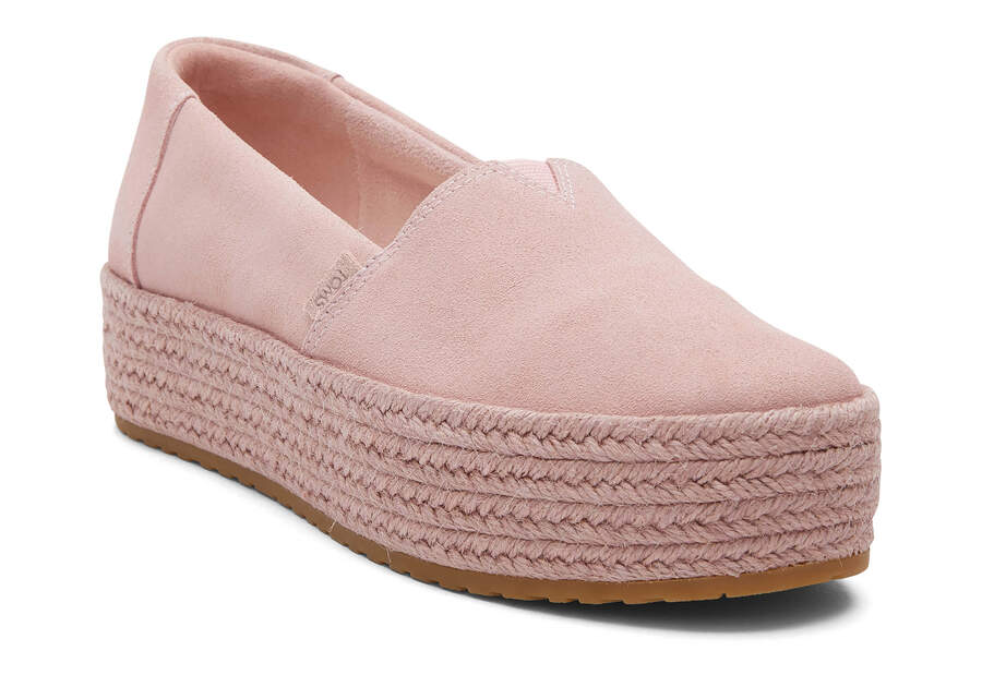 Valencia Pink Suede Platform Espadrille  Additional View 1 Opens in a modal