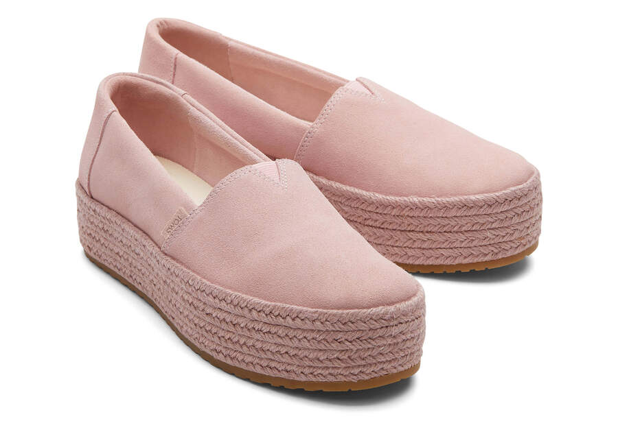 Valencia Pink Suede Platform Espadrille  Front View Opens in a modal