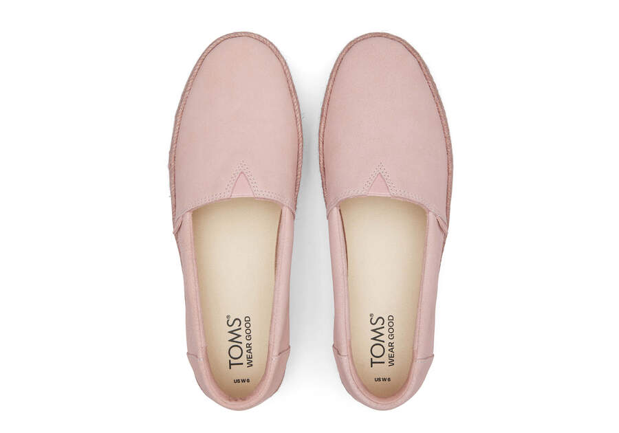 Valencia Pink Suede Platform Espadrille  Top View Opens in a modal