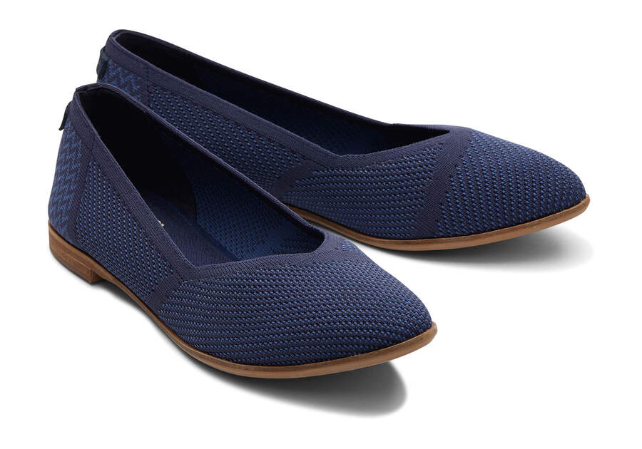Jutti Neat Navy Knit Flat Front View Opens in a modal