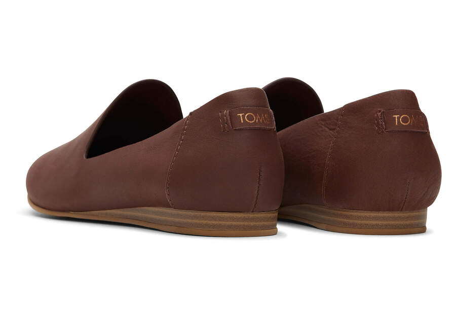 Darcy Chestnut Leather Flat Back View Opens in a modal