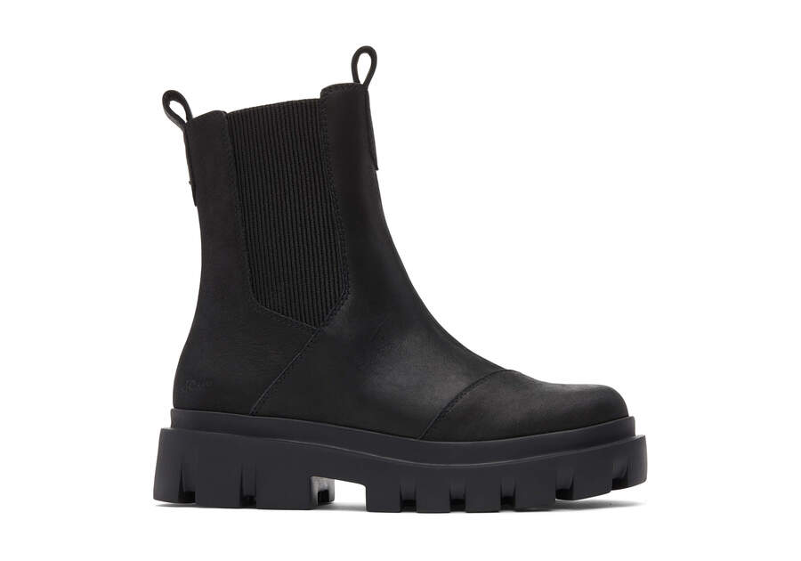 Rowan Black Water Resistant Leather Boot Side View Opens in a modal