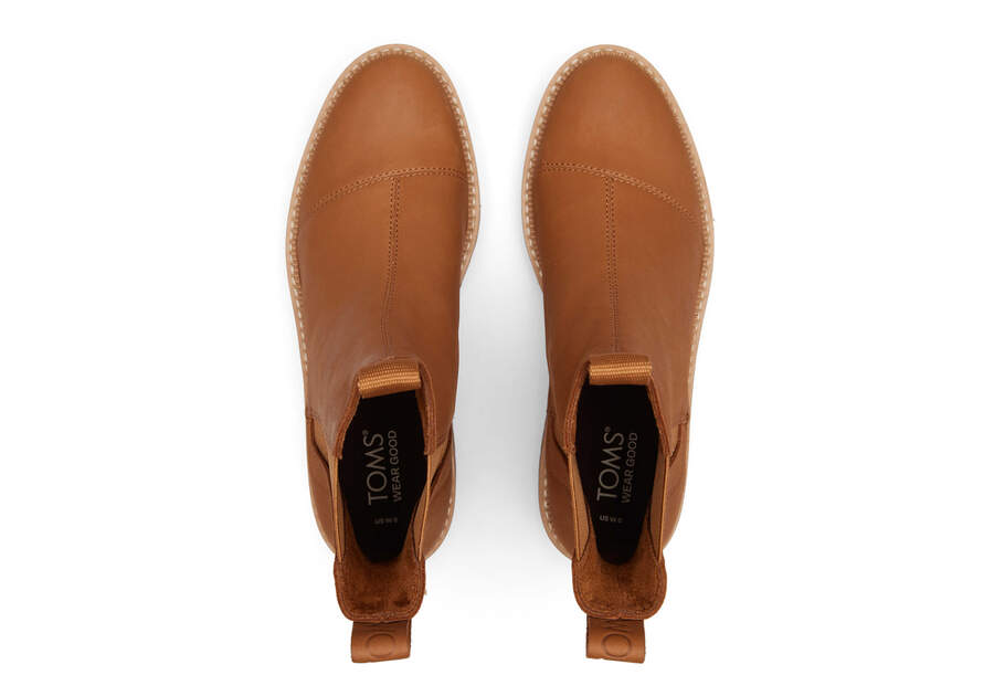 Dakota Tan Water Resistant Leather Boot Top View Opens in a modal