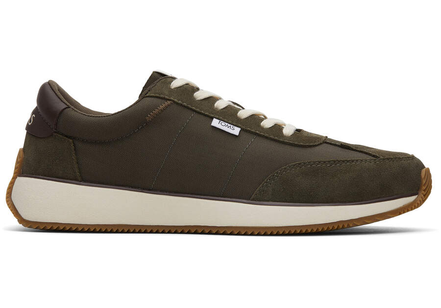 Wyndon Olive Jogger Sneaker Side View Opens in a modal
