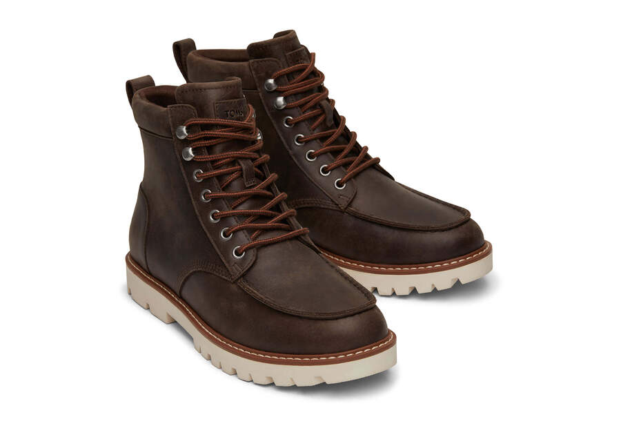 Palomar Brown Water Resistant Leather Boot Front View Opens in a modal