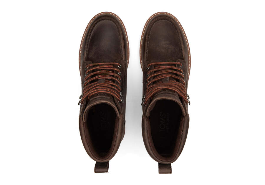 Palomar Brown Water Resistant Leather Boot Top View Opens in a modal