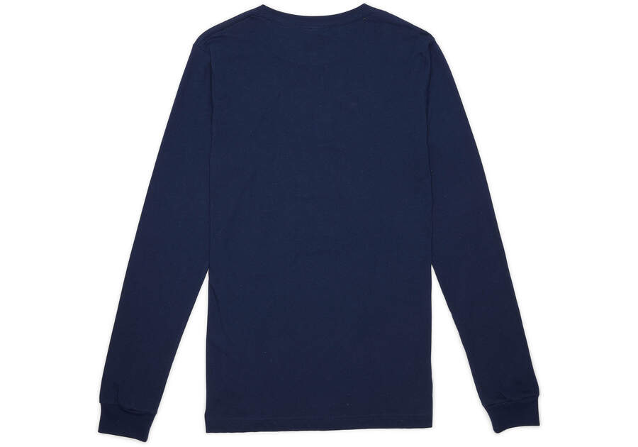 TOMS Logo Long Sleeve Crew Tee Back View Opens in a modal