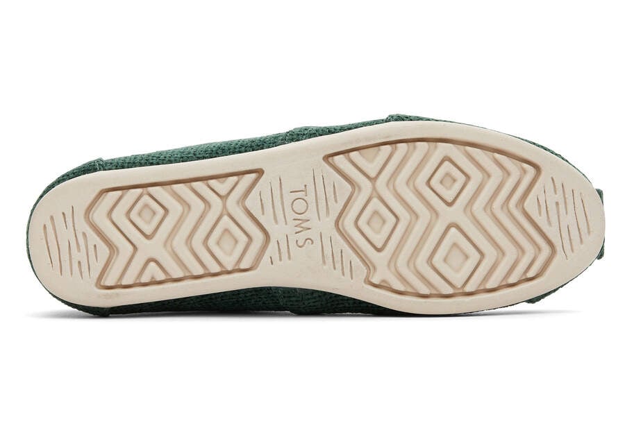 Alpargata Green Chenille with Faux Fur Bottom Sole View Opens in a modal