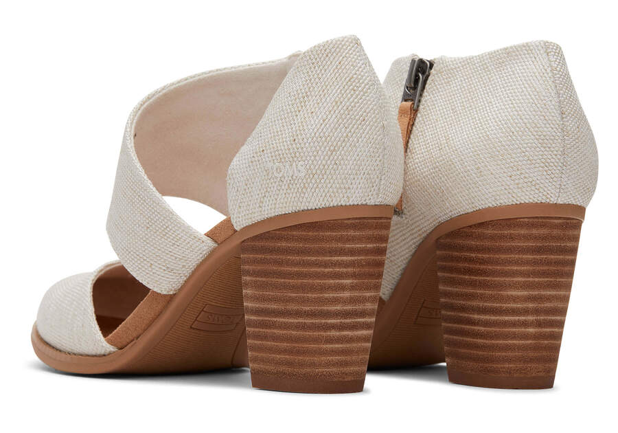 Milan Natural Closed Toe Heel Back View Opens in a modal